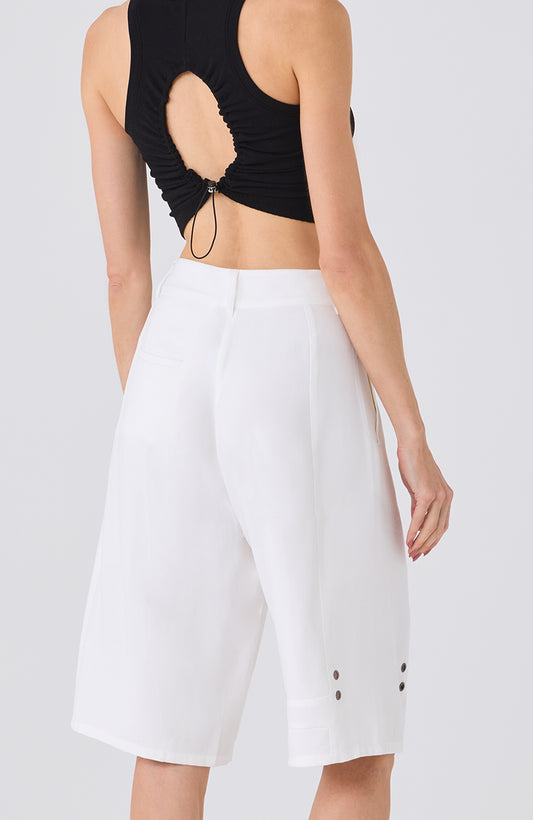 EFFY RUCHED BACK TANK BLACK