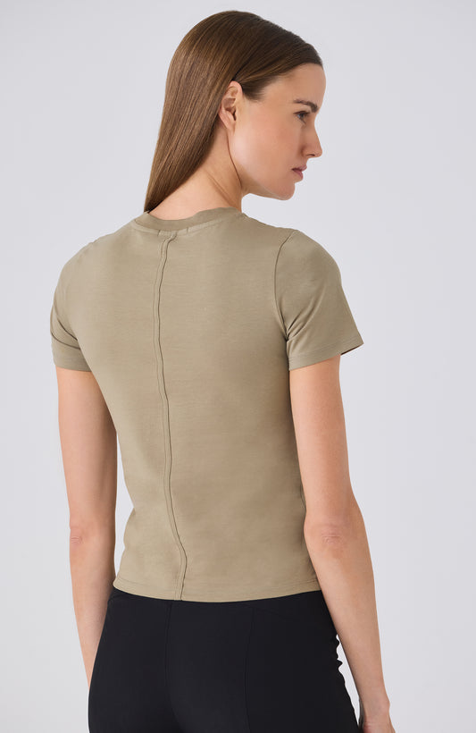 ELLIS SEAMED S/S TEE LEMON PEPPER