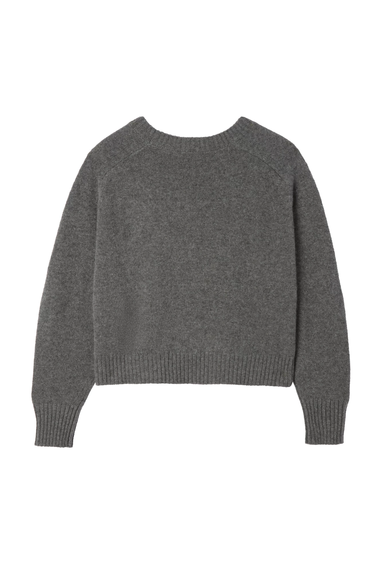 AMARA CASHMERE LONG SLEEVE CROP TOP THUNDER