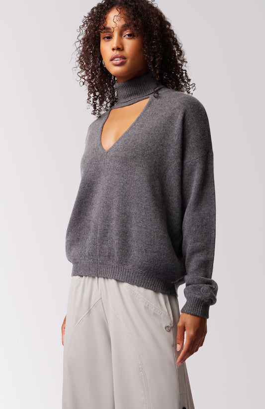 CHLOE CHASHMERE TURTLENECK THUNDER