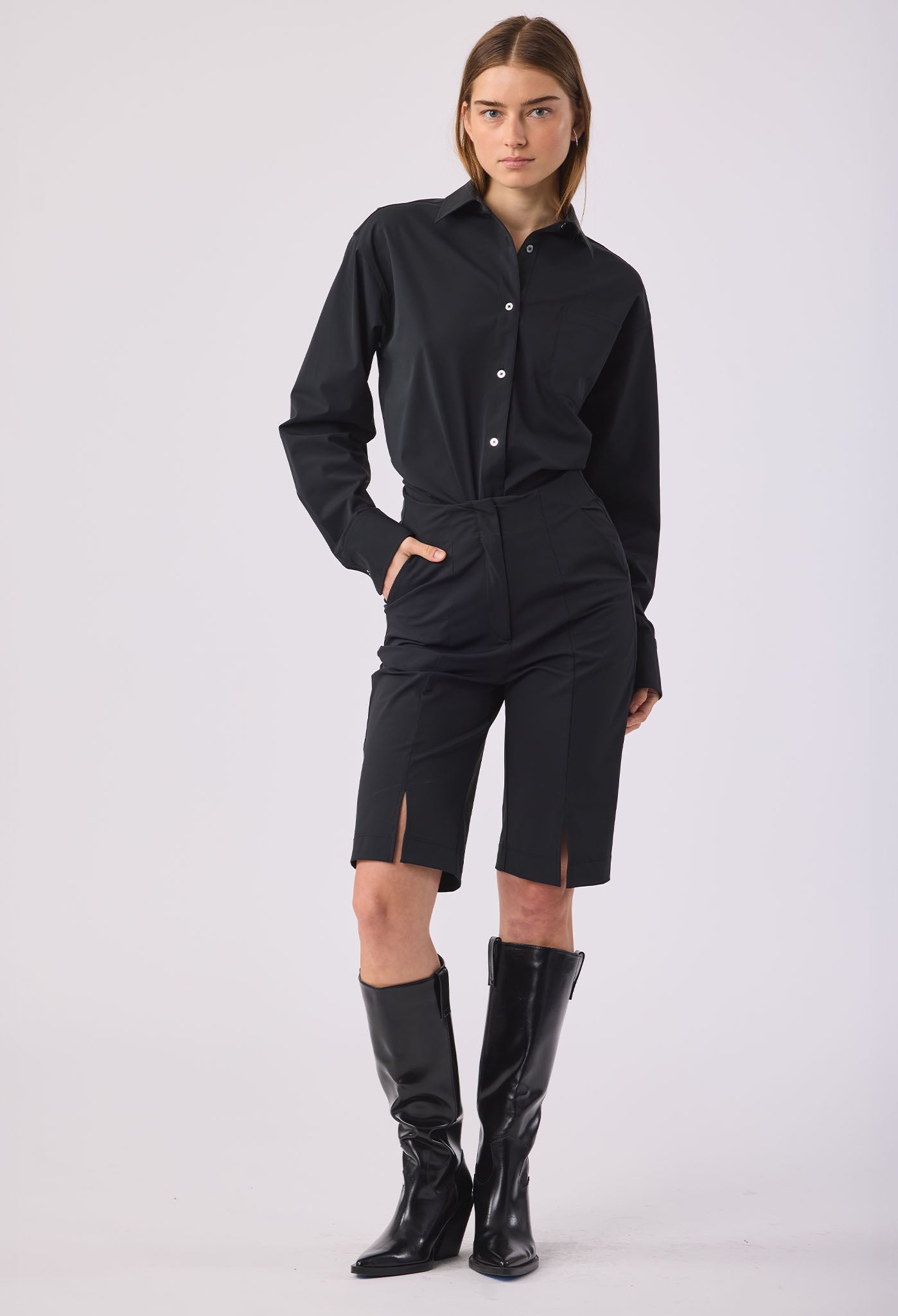 JEROME POCKET BUTTON DOWN SHIRT BLACK