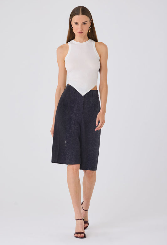 EFFY RUCHED BACK TANK WHITE