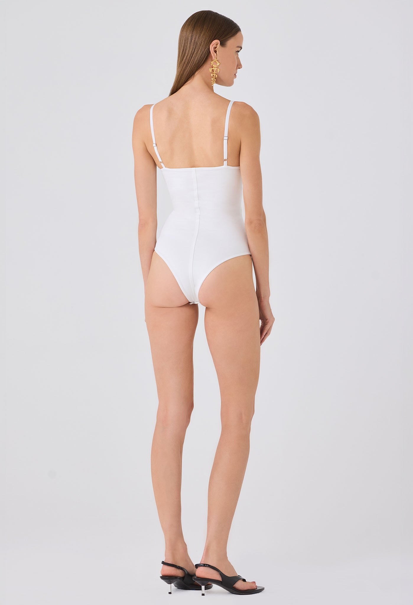 ZINTA SEAMED BODYSUIT BRIGHT WHITE