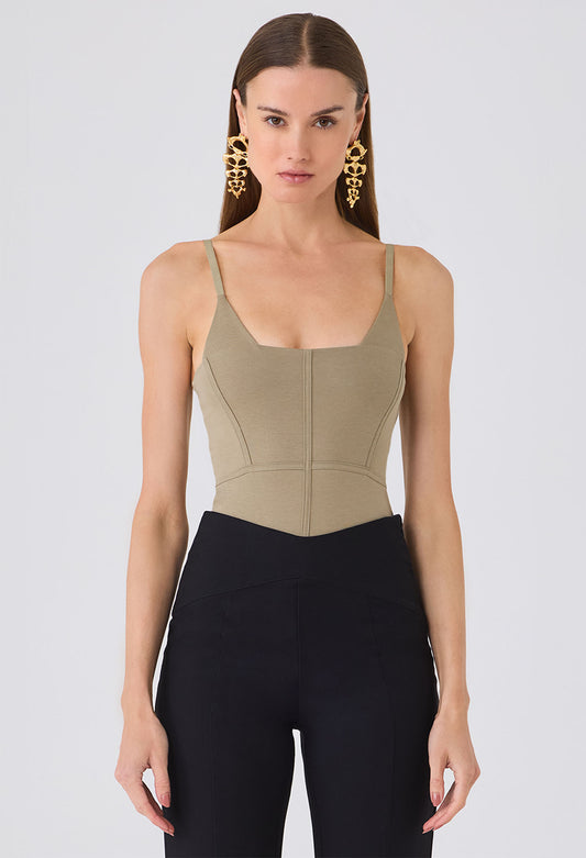 ZINTA SEAMED BODYSUIT LEMON PEPPER
