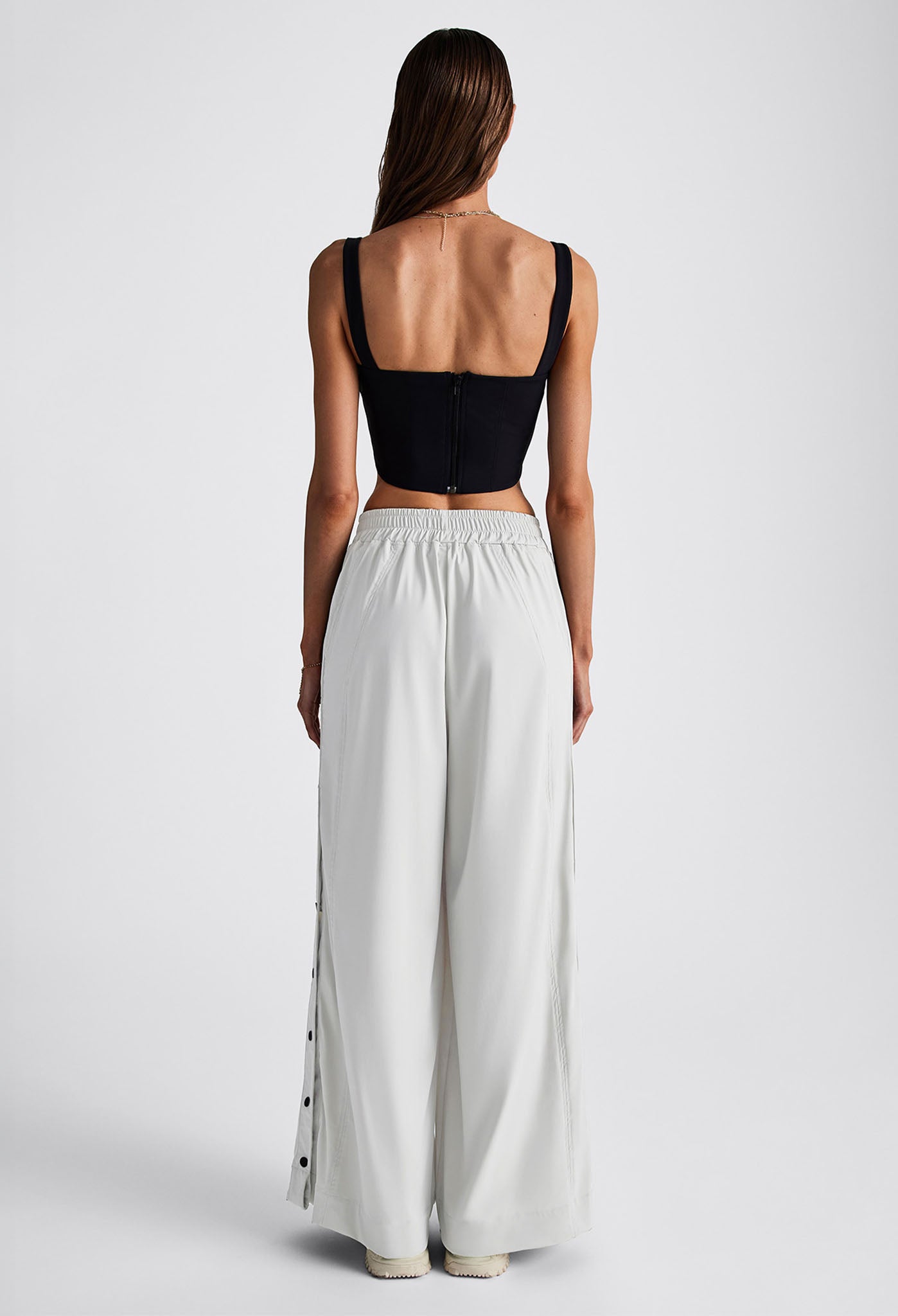 ALBA UTILITY SNAP BUTTON PANT WHITE