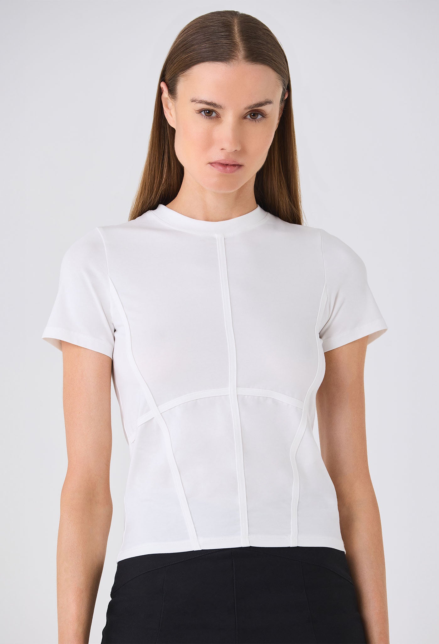 ELLIS SEAMED S/S TEE BRIGHT WHITE
