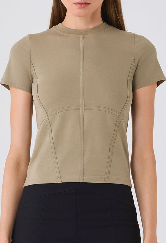 ELLIS SEAMED S/S TEE LEMON PEPPER