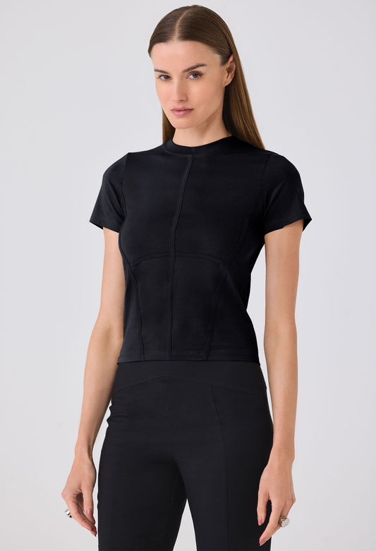 ELLIS SEAMED S/S TEE BLACK