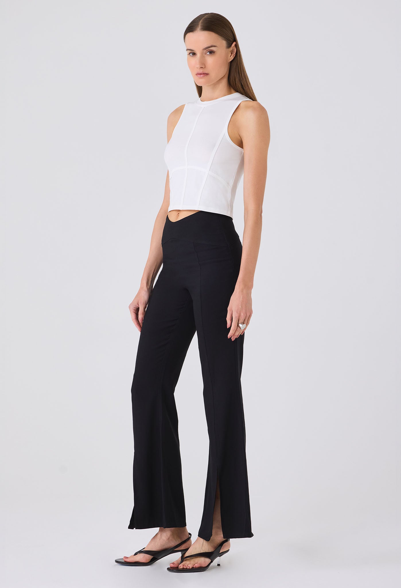 SOREN SEAMED CROPPED TANK BRIGHT WHITE
