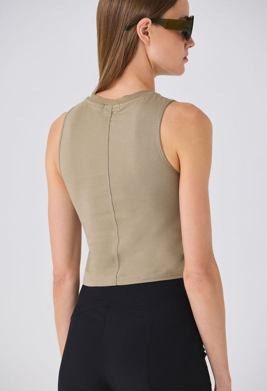 SOREN SEAMED CROPPED TANK LEMON PEPPER