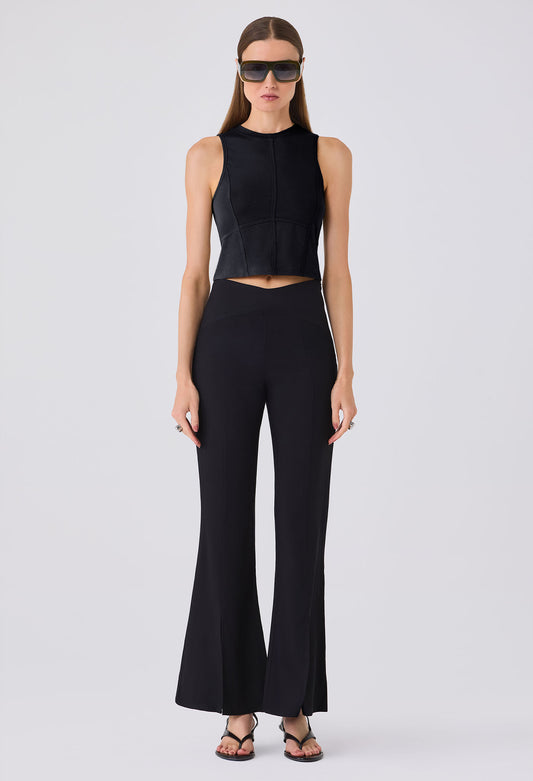 SOREN SEAMED CROPPED TANK BLACK