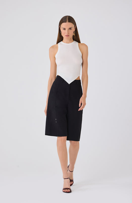 EFFY RUCHED BACK TANK WHITE