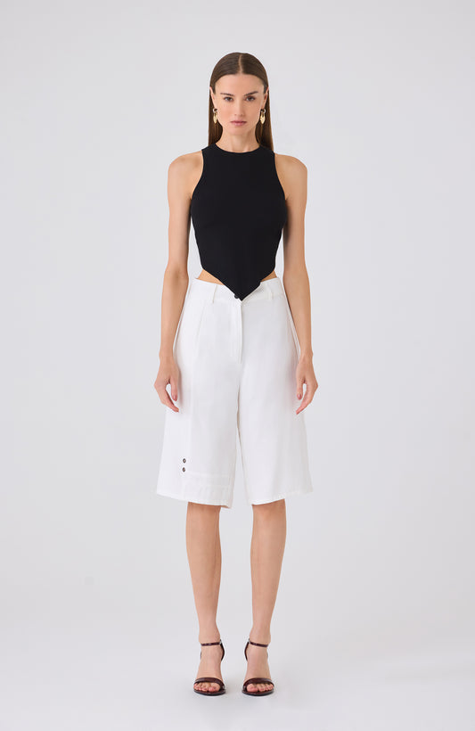 EFFY RUCHED BACK TANK BLACK