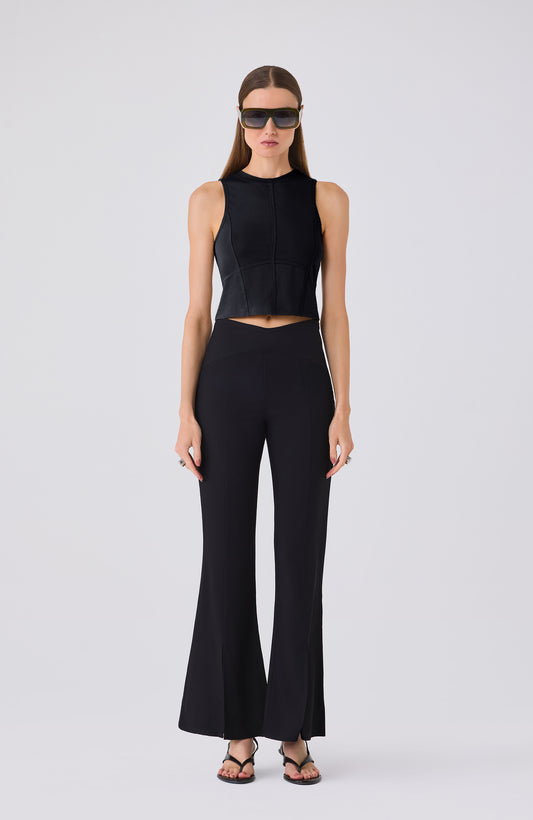 SOREN SEAMED CROPPED TANK BLACK