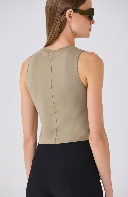SOREN SEAMED CROPPED TANK LEMON PEPPER