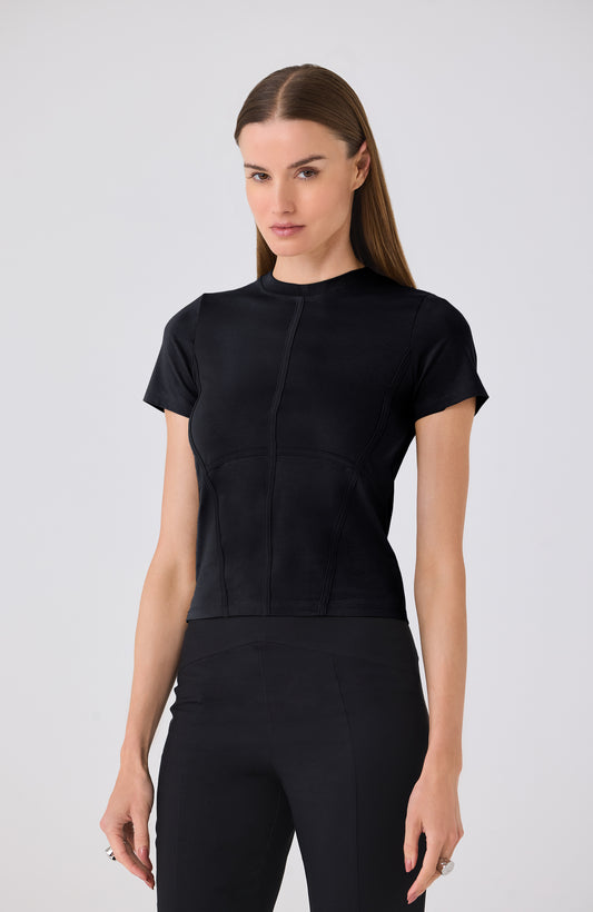 ELLIS SEAMED S/S TEE BLACK