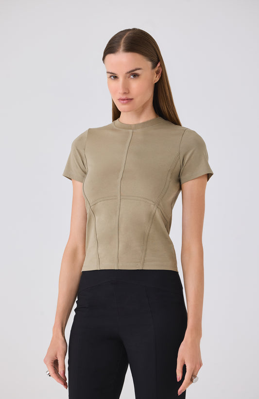 ELLIS SEAMED S/S TEE LEMON PEPPER