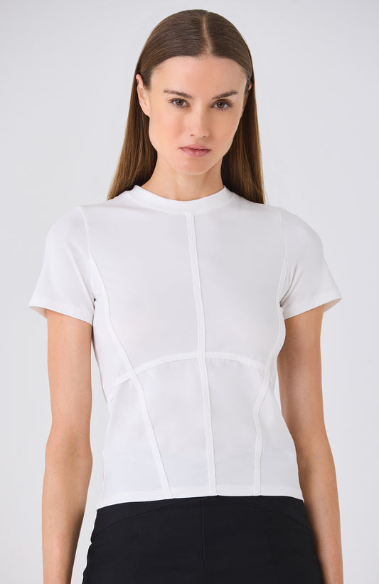 ELLIS SEAMED S/S TEE BRIGHT WHITE