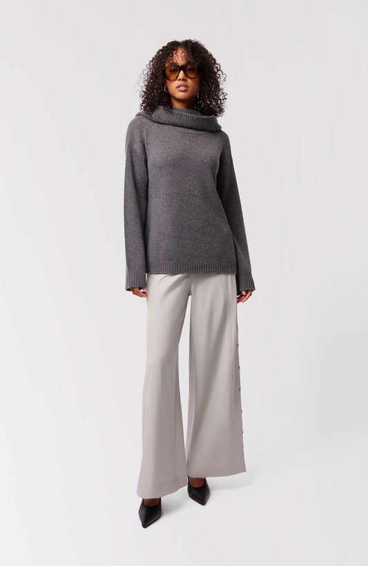 KENDAL CASHMERE PULLOVER HOODIE THUNDER