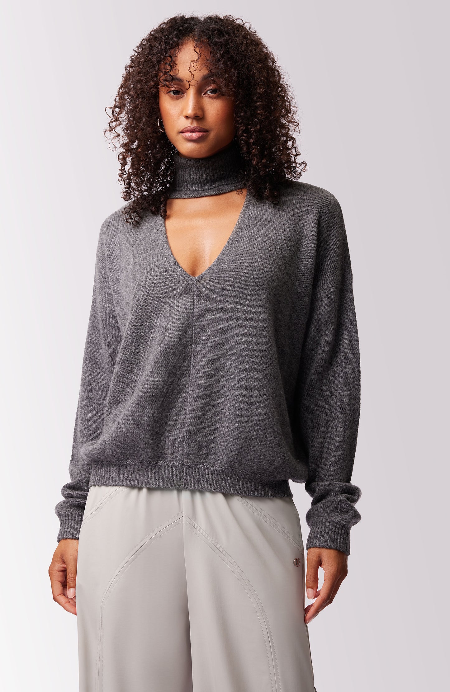 CHLOE CHASHMERE TURTLENECK THUNDER