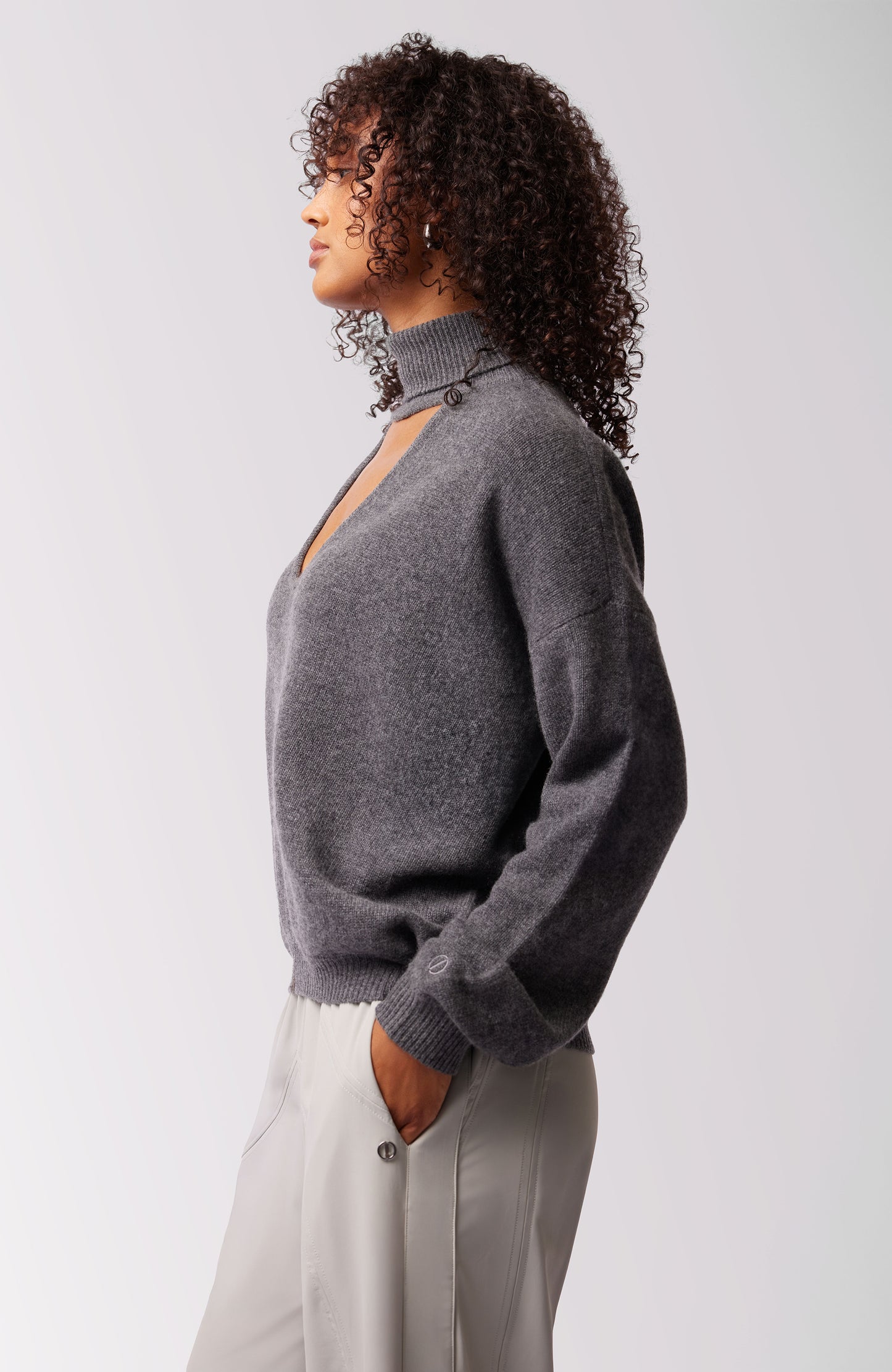 CHLOE CHASHMERE TURTLENECK THUNDER