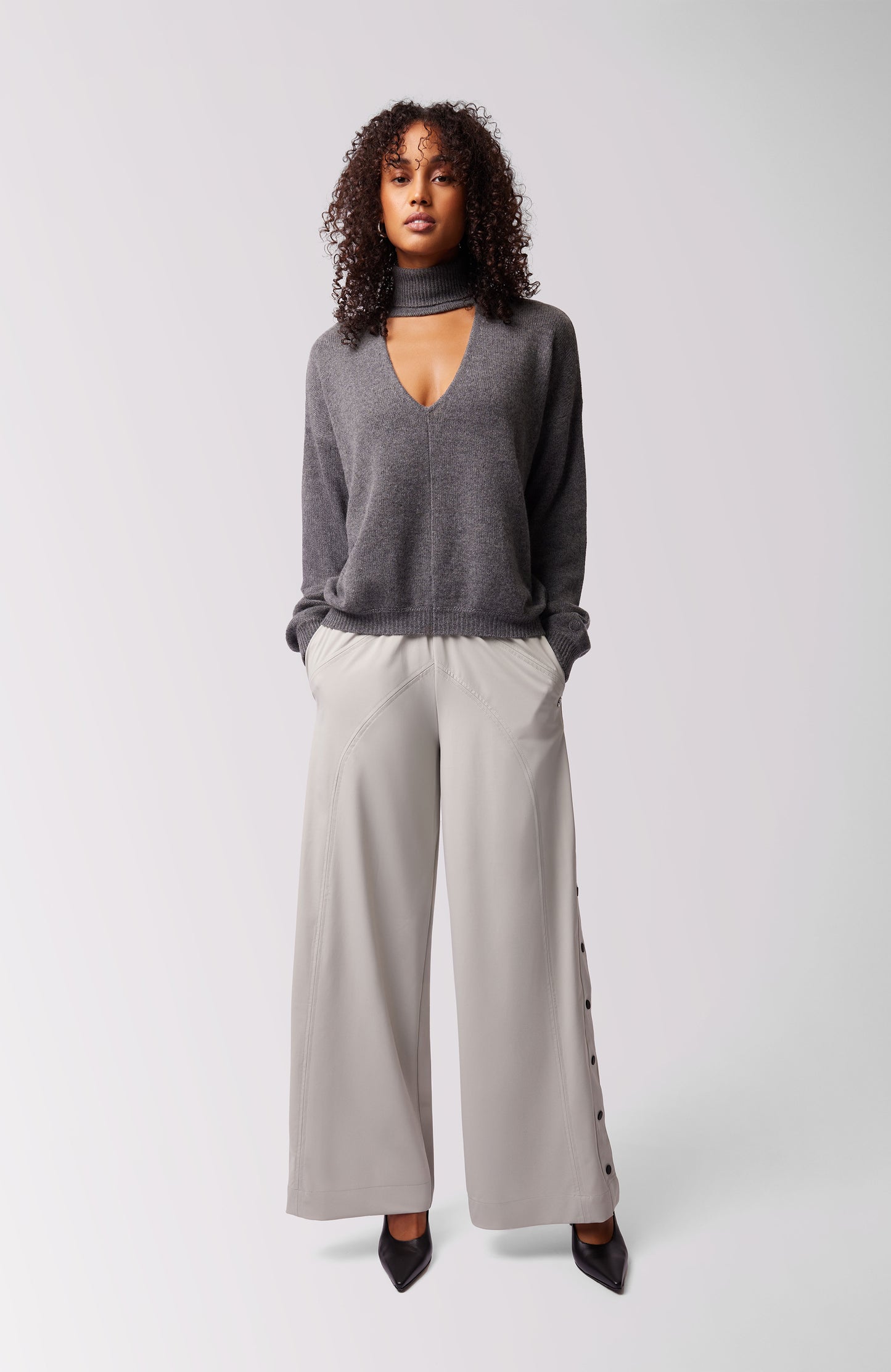 CHLOE CHASHMERE TURTLENECK THUNDER