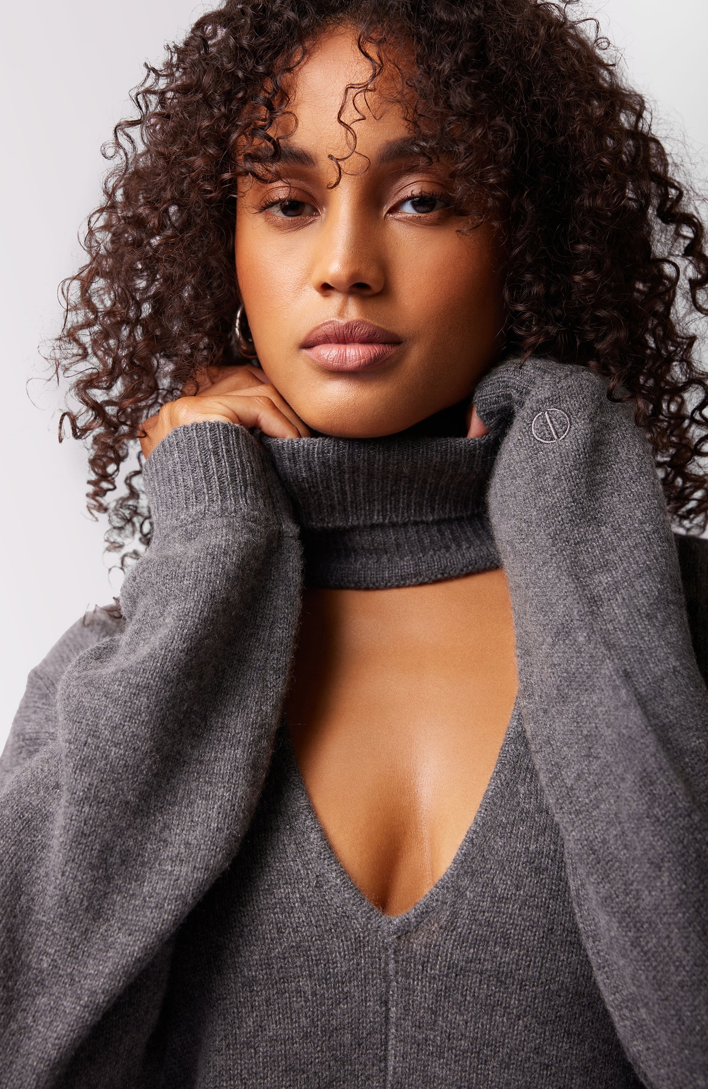 CHLOE CHASHMERE TURTLENECK THUNDER